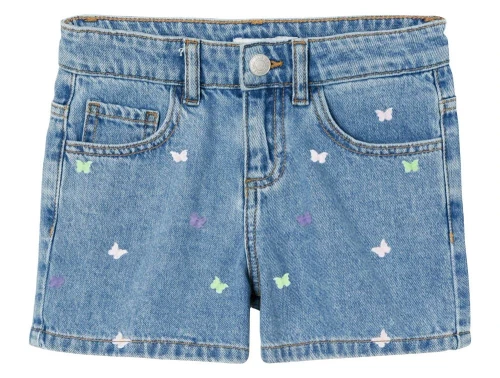 Name It shorts lys blå denim med sommerfugle